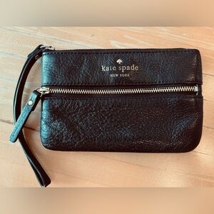 Kate Spade Black Leather Wristlet